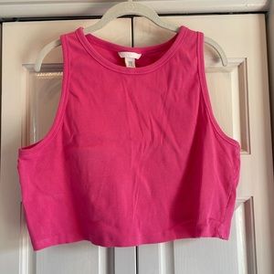 H&M pink ribbed cropped tank, XXL